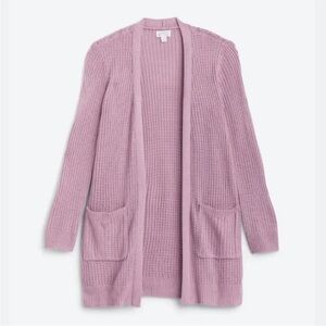 Market & Spruce Bridie Cardigan Purple Cable Knit | size medium